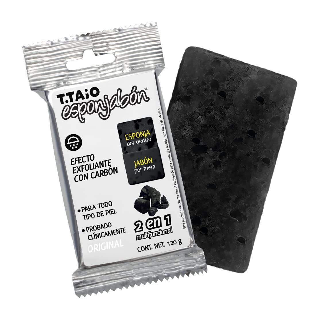 T.Taio Esponjabon Soap Sponge - Cleansing Shower Scrubber - Cleaning Bath Wash Scrub - Oil Removal - Massage & Lather Foot, Elbow, & Face - Bathroom