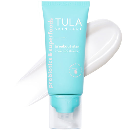 TULA Skin Care Breakout Star - Acne Moisturizer, Prevents & Treats Mild Breakouts, Brightens Marks, Soothes Skin, Contains prebiotics, Salicylic