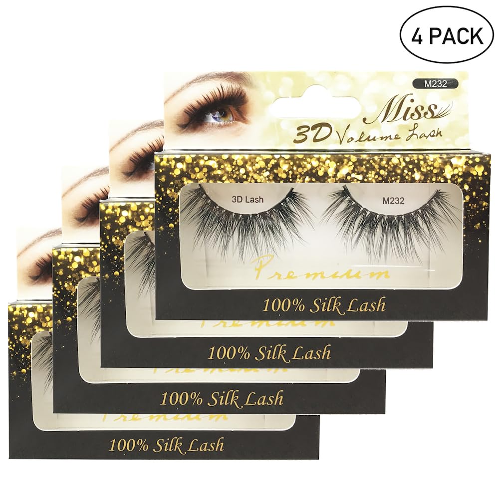 "4 Pairs" Miss Lash 100% Handmade Tapered 3D Volume lash M232