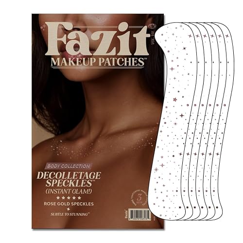 Fazit Makeup Patches - Rose Gold Decollatage Speckles - Glow Up Make-Up Patches - Cute Glitter Makeup Accessories For Women - Cosmetic Glitter