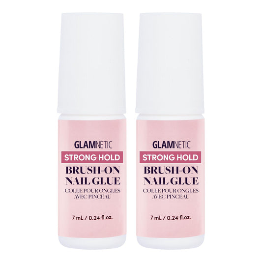Glamnetic Super Strong Brush On Nail Glue (2 Bottles) | Brush Tip Applicator, Mess Free, Travel Friendly, Vegan | Durable & Long-Lasting | .24 fl. oz. Beauty and Personal Care Glamnetic Default Title