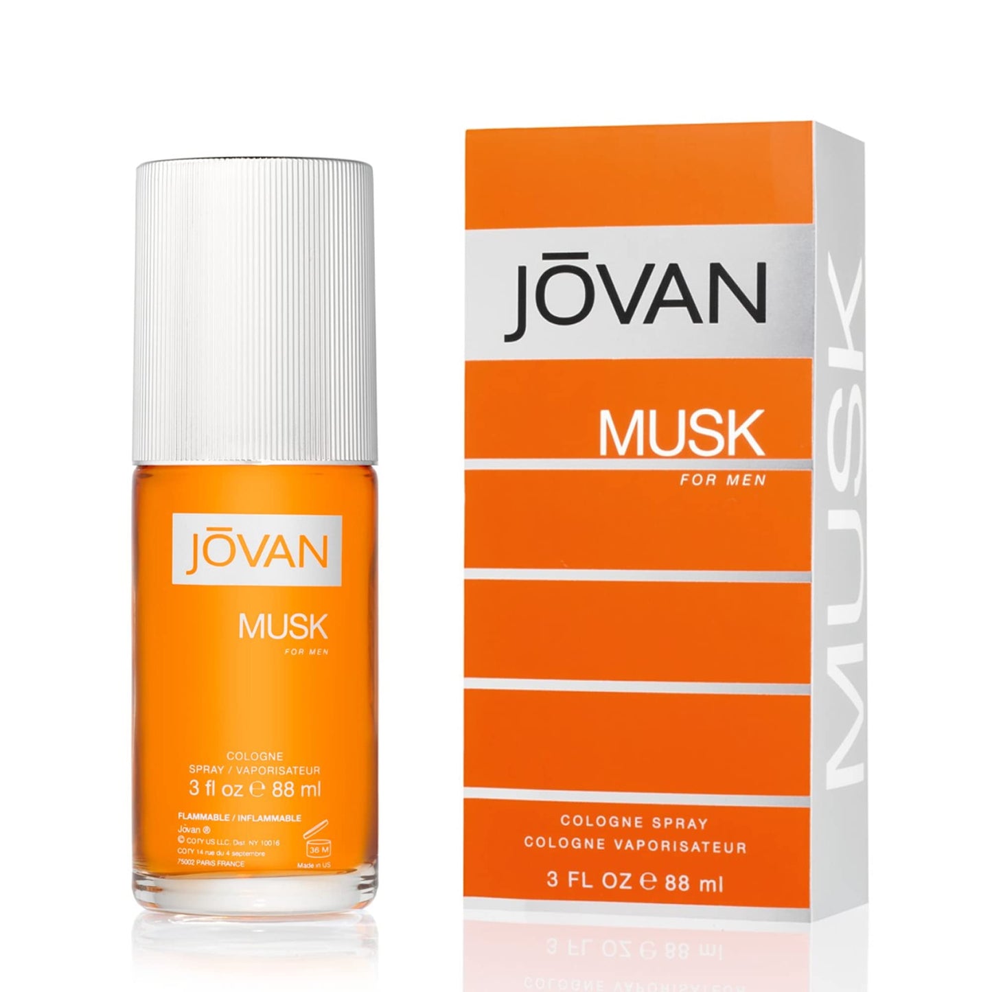 Jovan Musk for Men Eau de Cologne Spray 3 fl oz (Pack of 1), Notes of Carnation, Lavender, and Amber, Men's Fragrance, Long Lasting, Everyday