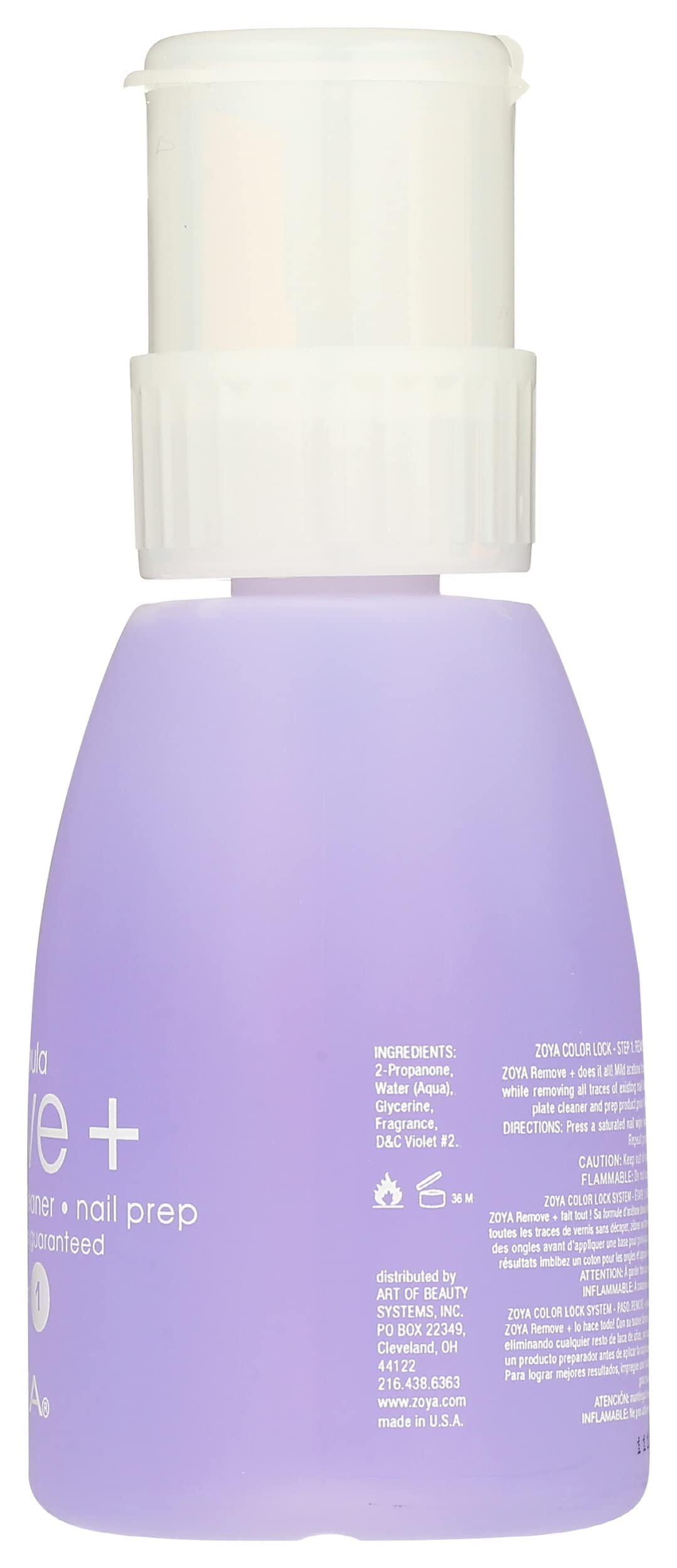 ZOYA Remove Plus 3 in 1 Formula - Liquid Polish Remover, Nail Cleaner, Nail Prep, 8 Fl Oz