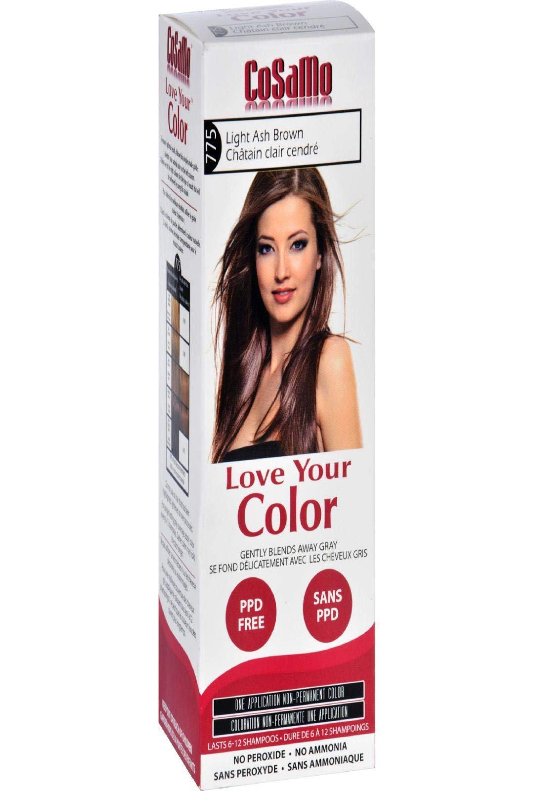 Cosamo Love Your Color Non-permanent Hair Color 775, Light Ash Brown - 3 Oz