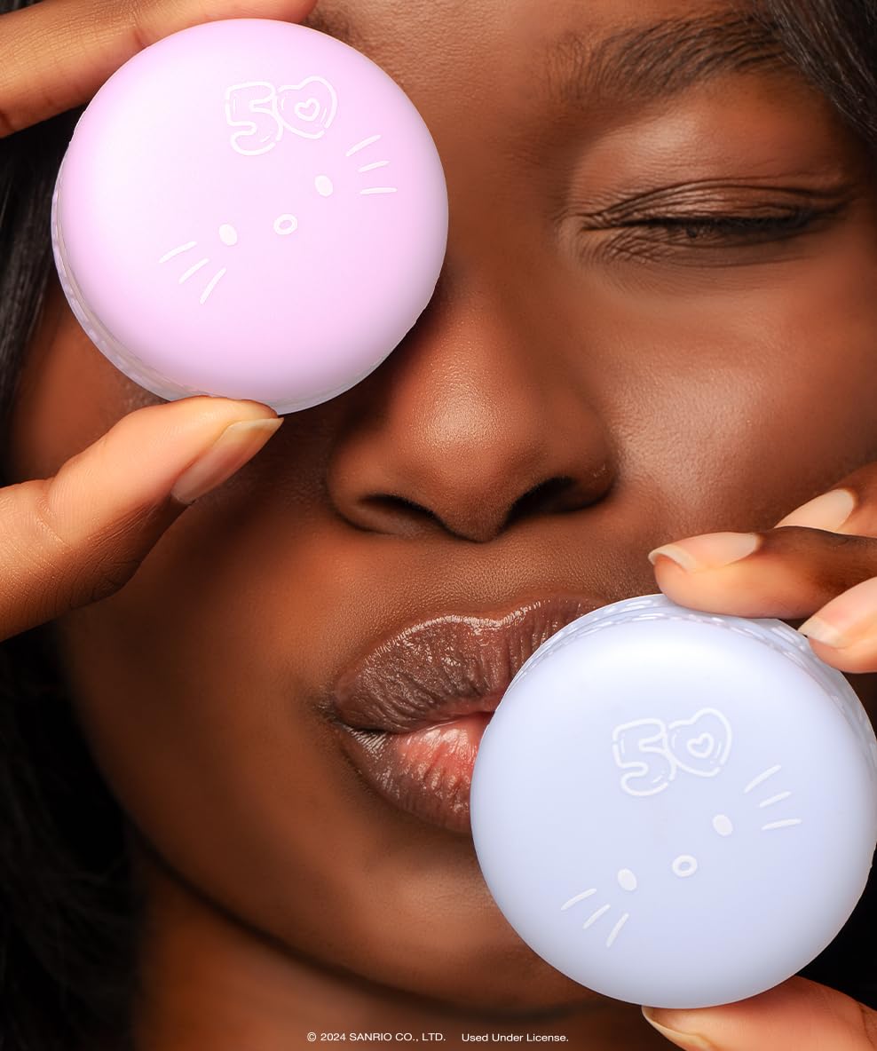 The Crème Shop x Hello Kitty Plumping Moisturizing Macaron Lip Balm, Hydrating Korean Lip Balm, 50th Year Anniversary Limited Edition Duo Lip