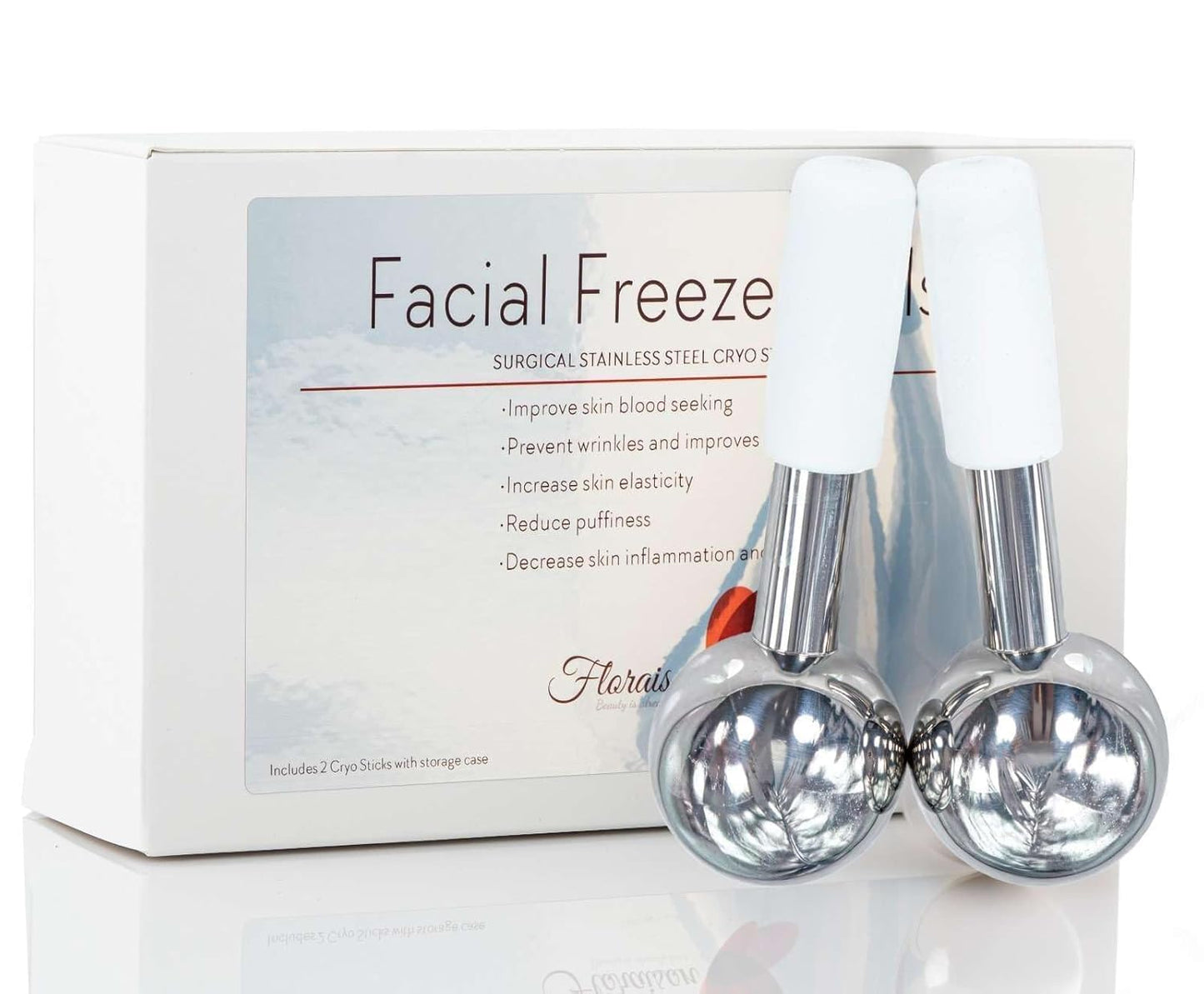 Floraison Unbreakable Stainless Steel Magic Cooling Beauty Facial Sticks for Face, Neck & Body Cryo Sticks & Cold Roller for face Puffiness