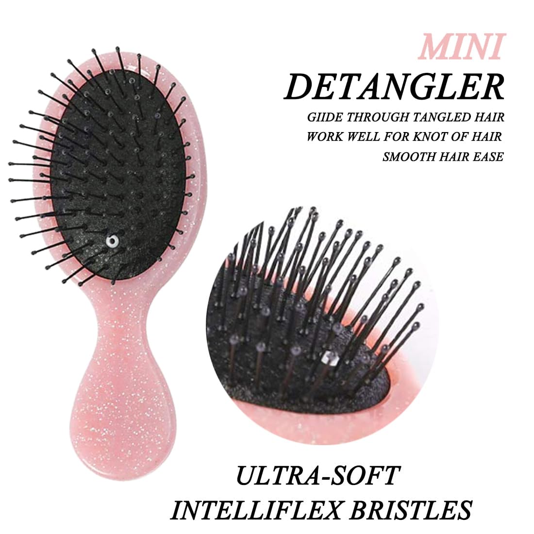 Toddler Detangler Hair Brush Travel Detangling Brushes 3Pcs Women Valentines Day Best Gift Small For Baby Kids Pocket hairbrush Pro, for Curly Wet Dry