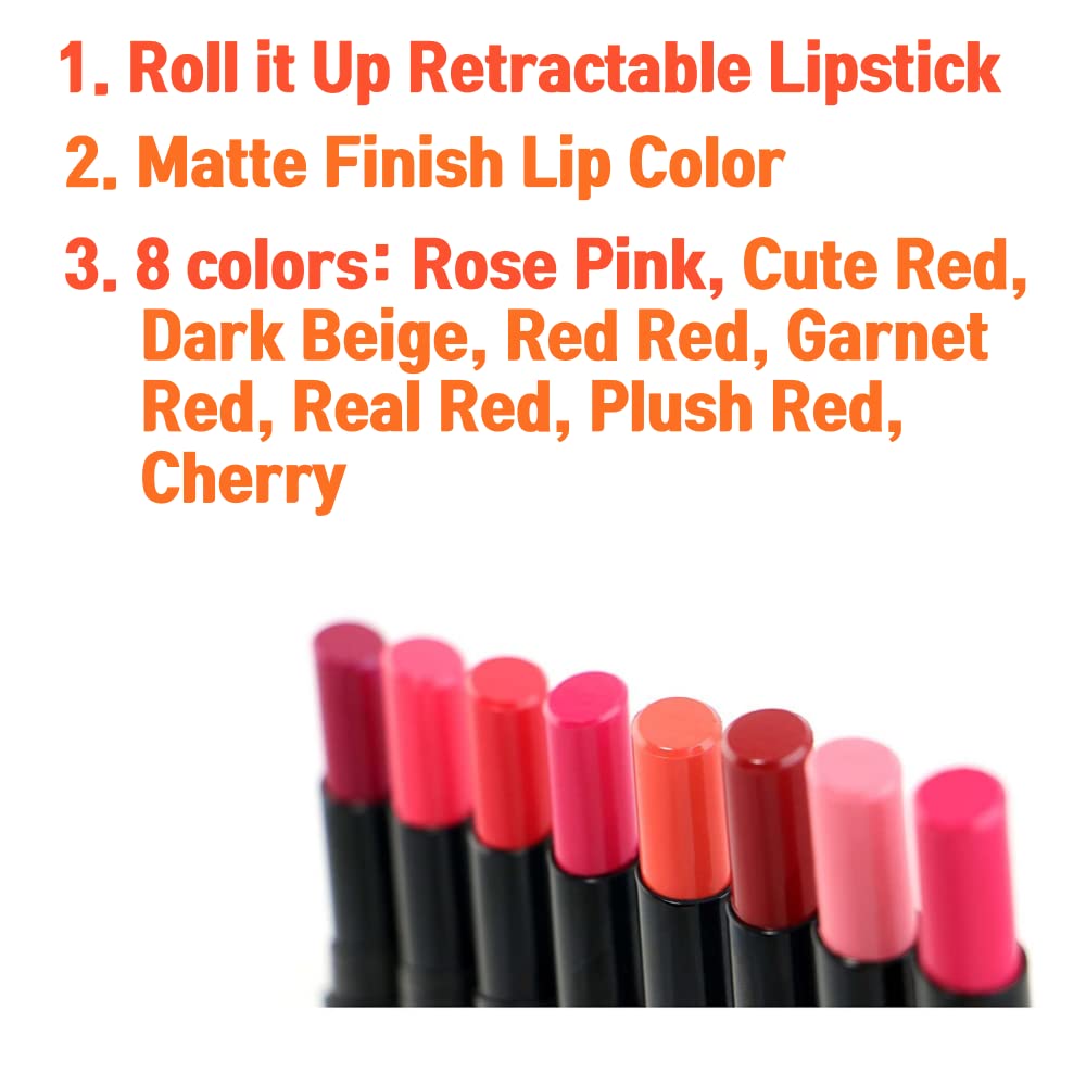 Nabi Cosmetics Professional Matte Lipstick Set of 8 Premium Colors