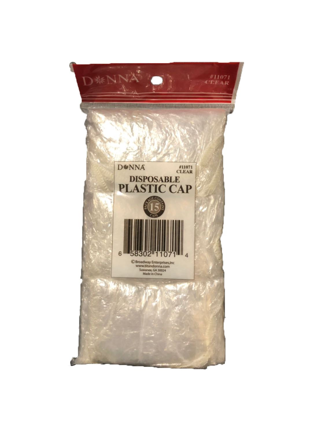 Donna Collection Disposable Plastic Cap, 15 Count