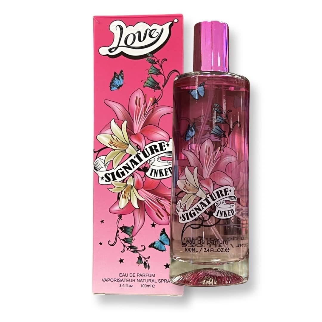 United Scents LOVE SIGNATURE INKED - Eau de Parfum for Women - Notes of Mango, Grapefruit, and Wild Strawberry - 3.4 Fl Oz