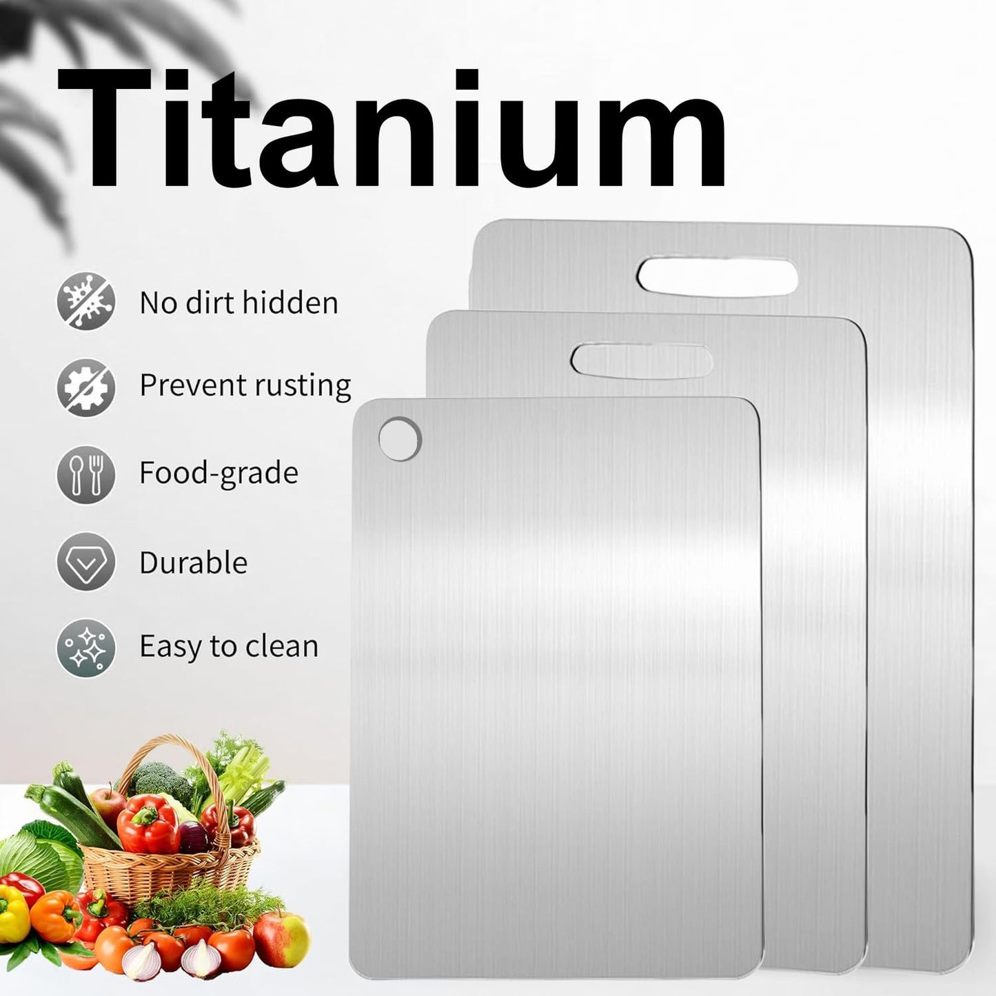 Katuchef Titanium Cutting Board,2026 New 100% Pure Titanium Cutting Boards for Kitchen,Titan Cut Pro Non toxic Doubld-Side Durable Chopping Boards…