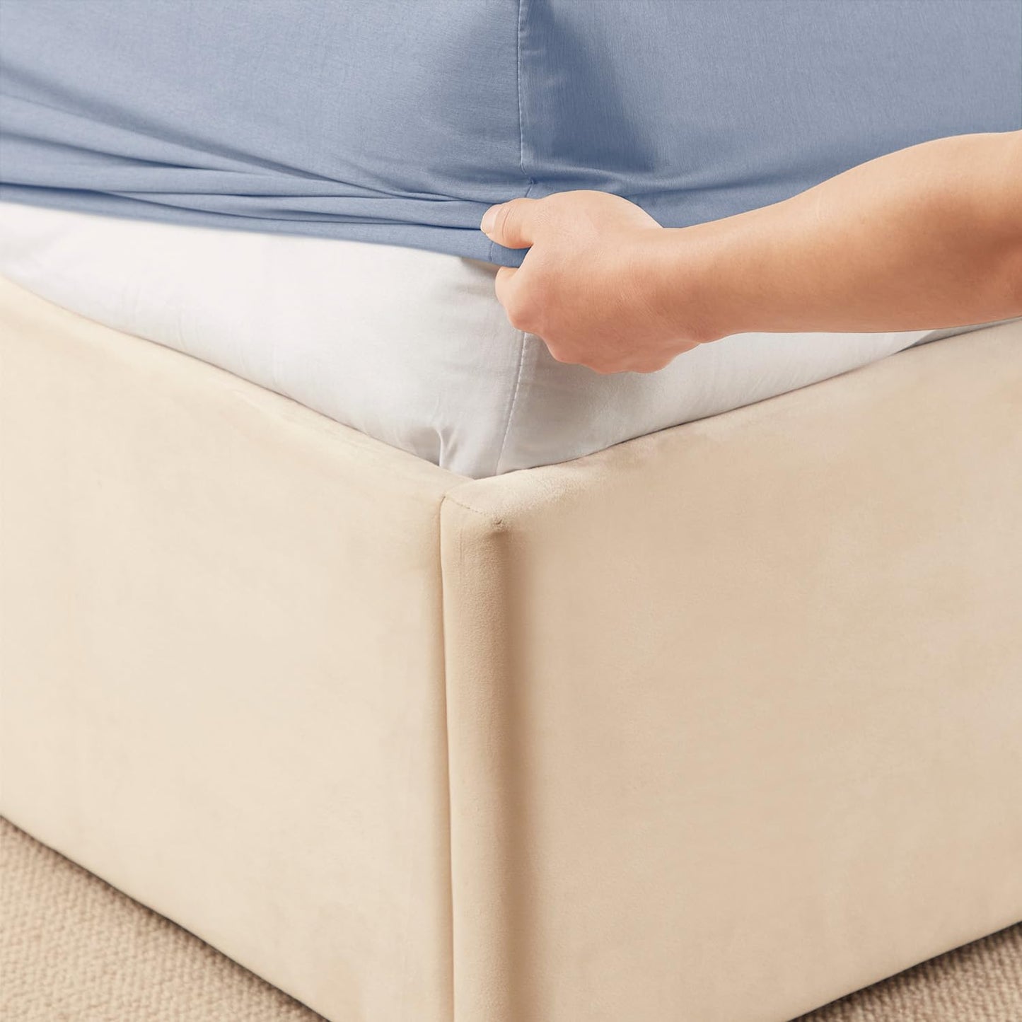 Hearth & Harbor 4 Piece Full Size Bed Sheets Set - 60% Microfiber, 40% Rayon Derived from Bamboo Sheets Full Size Set - Full Size Sheets Set Fits Up