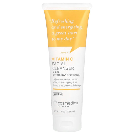 Cosmedica Skincare Vitamin C Facial Cleanser - 4 oz, Vitamin C for Anti-Aging - Gentle Face Cleanser Refreshes and Restores Skin’s Natural Vibrance