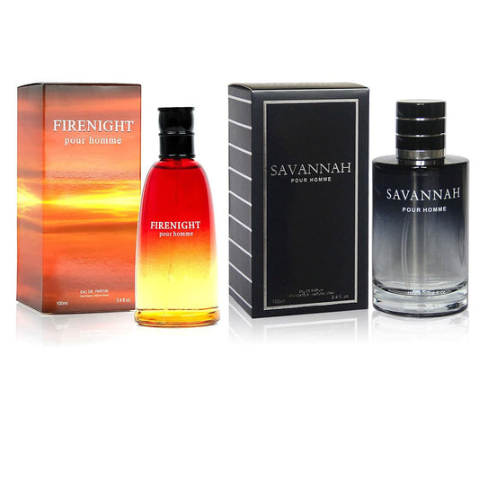 CEROD Secret Plus Firenight and Savannah Kit Cologne for Men/Eau de Parfum Natural Spray Vaporizateur 3.4 oz 100 ml / FL1383, FL1291, PMS-6063-KIT