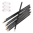 Coobbar 10Pcs Black Double-headed Sponge Eyeshadow Brush With Nose Shadow Brush