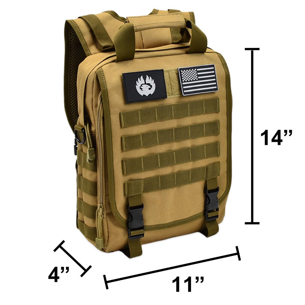TORCH MOLLE Urban Commuter Backpack Laptop Bag Rucksack for Hiking Cycling Crossfit Light Rucking EDC Gear V2 (Desert)