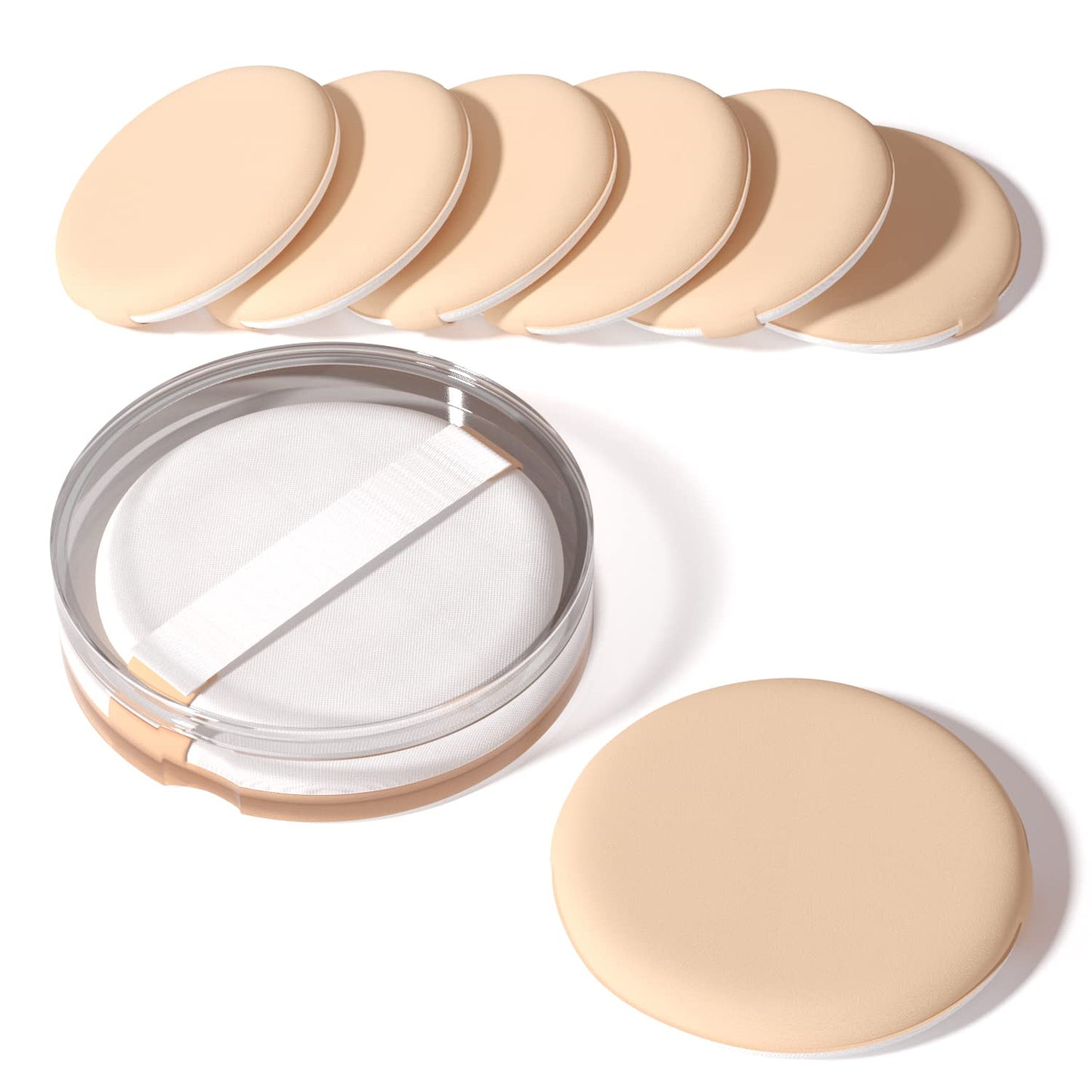 MOHOPE 8Pcs Air Cushion Makeup Sponges for Foundation with Portable Box | Latex-Free Blending Sponge for Liquid, Cream, Foundation and Powder | Round