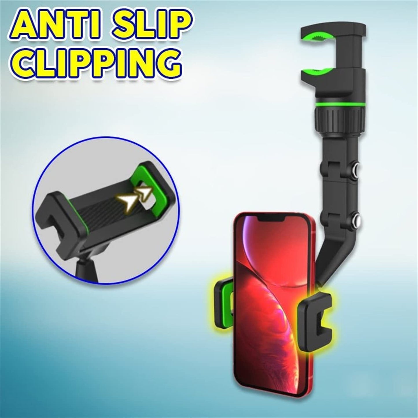 Ivieicip 360° Car Rearview Mirror Mount Stand Holder for Cell Phone and GPS, 2023 New Universal Adjustable Phone Holder, Can Be Fixed and Adjusted…