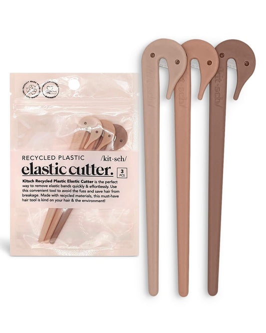 Kitsch Hair Tie Cutter - Easy To Use, Pain Free, Elastic Hair Tie Cutter Tool for Girls & Toddlers, Multicolor, 3pc