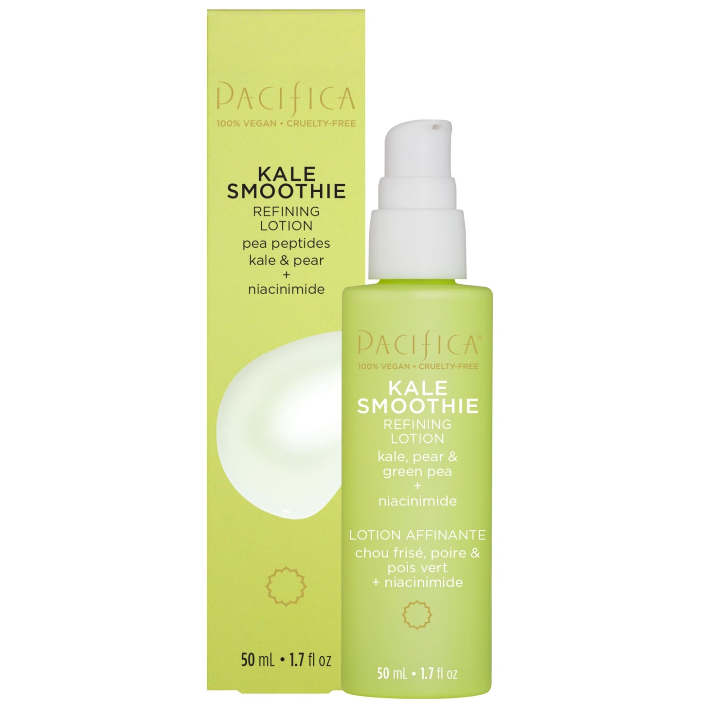 Pacifica Kale Smoothie Face Lotion, Refining Skincare, Face Moisturizer, Niacinamide, Vitamin C and E, Minimize Pores, Face Serum, For All Skin Types