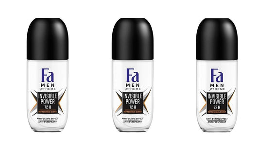 (Pack of 3) Fa Men Xtreme Invisible Power Anti-perspirant Deodorant Roll On for Men 3 x 50ml / 3 x 1.7 Fl Oz Beauty and Personal Care Fa