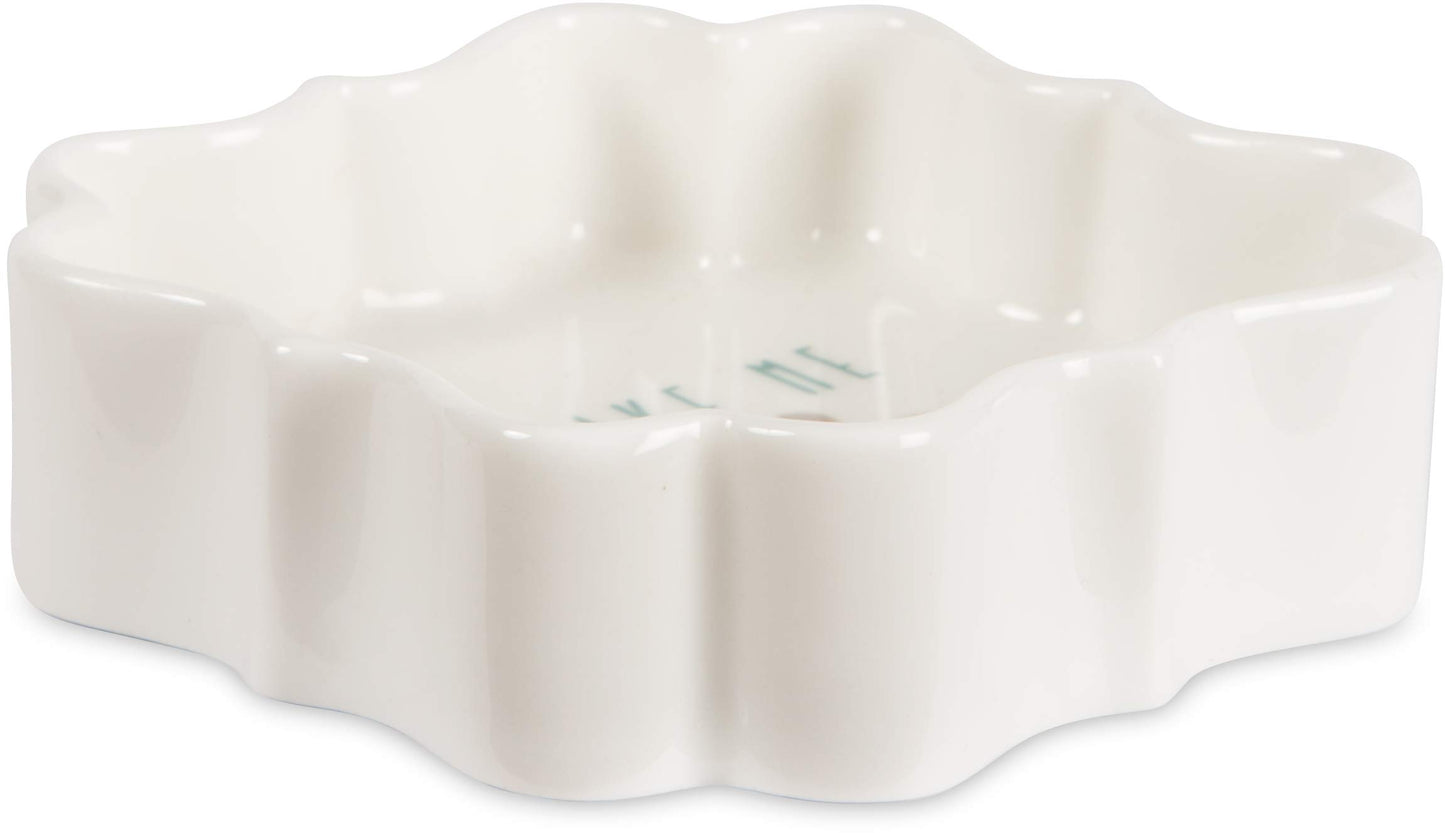 Pavilion Gift Company - You Make Me Smile - Teal & Silver - 3 Inch Mini Jewelry Dish with Gift Box