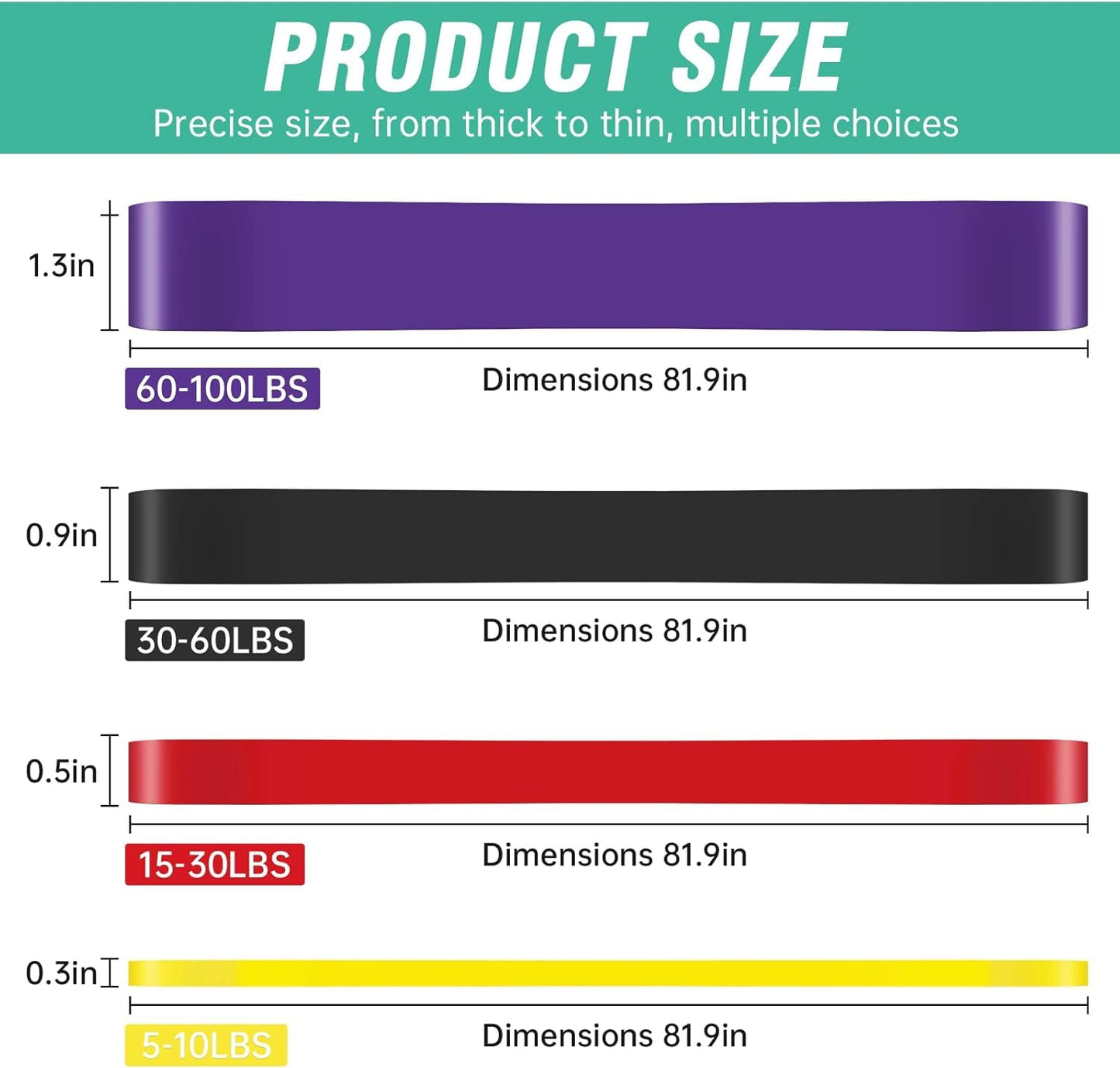 Resistance Band, Pull Up Bands, Pull Up Assistance Bands, Workout Bands, Exercise Bands, Resistance Bands Set for Legs, Working Out, Muscle Training,…