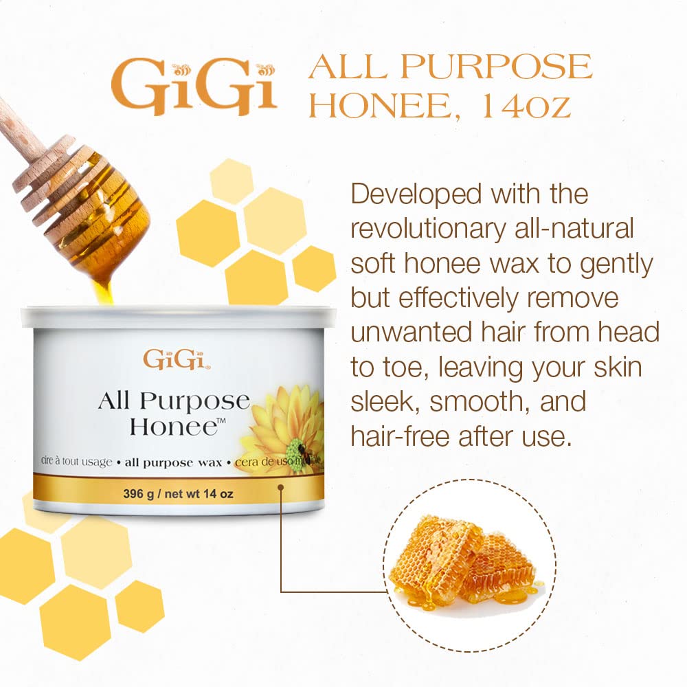 GiGi All Purpose Honee Soft Wax for Hair Removal, Face & Body Waxing, 14 oz Beauty and Personal Care GIGI