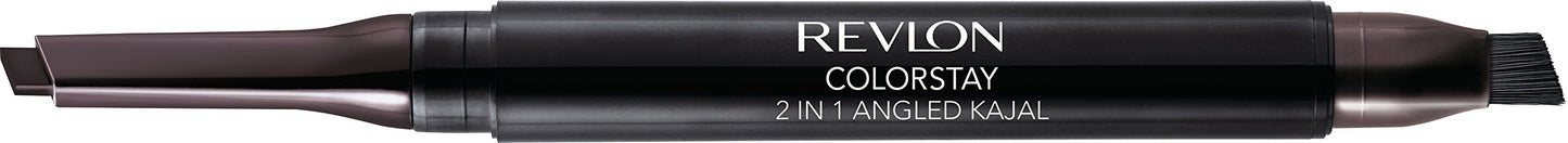 Revlon ColorStay 2-in-1 Angled Kajal Eyeliner, Waterproof Eye Makeup with Smudge Brush for Smokey Eyes, Fig (102), 0.01 oz