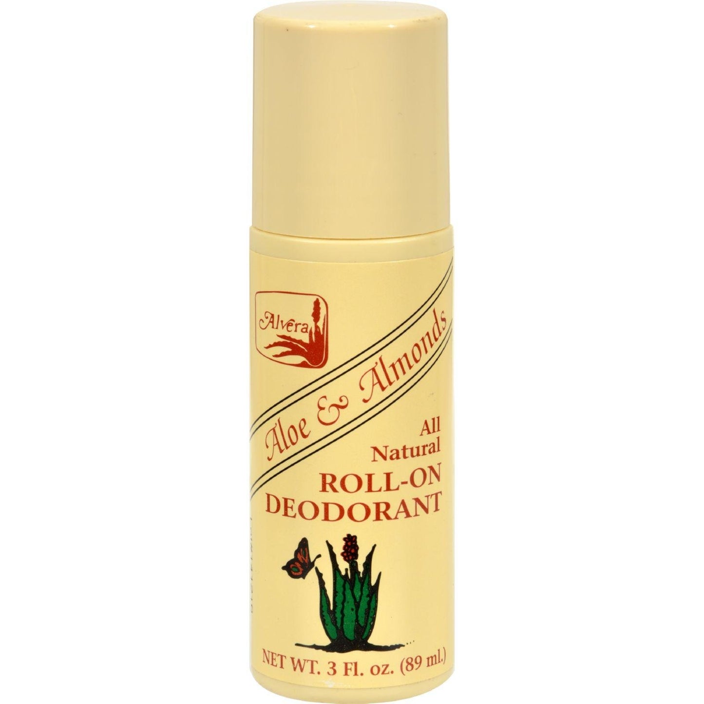 All Natural Roll-On Deodorant Aloe & Almonds 3 fl Ounce (89 ml) Liquid Beauty and Personal Care Alvera
