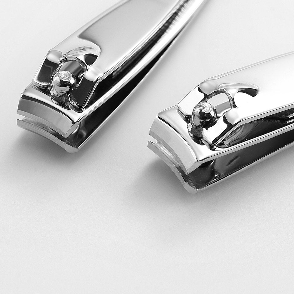 4 Pcs Nail Clippers for Fingernails and Tonenail by QLL - Swing Out Nail Cleaner/File - Sharpest Stainless Steel Clipper - Wide Easy Press Lever