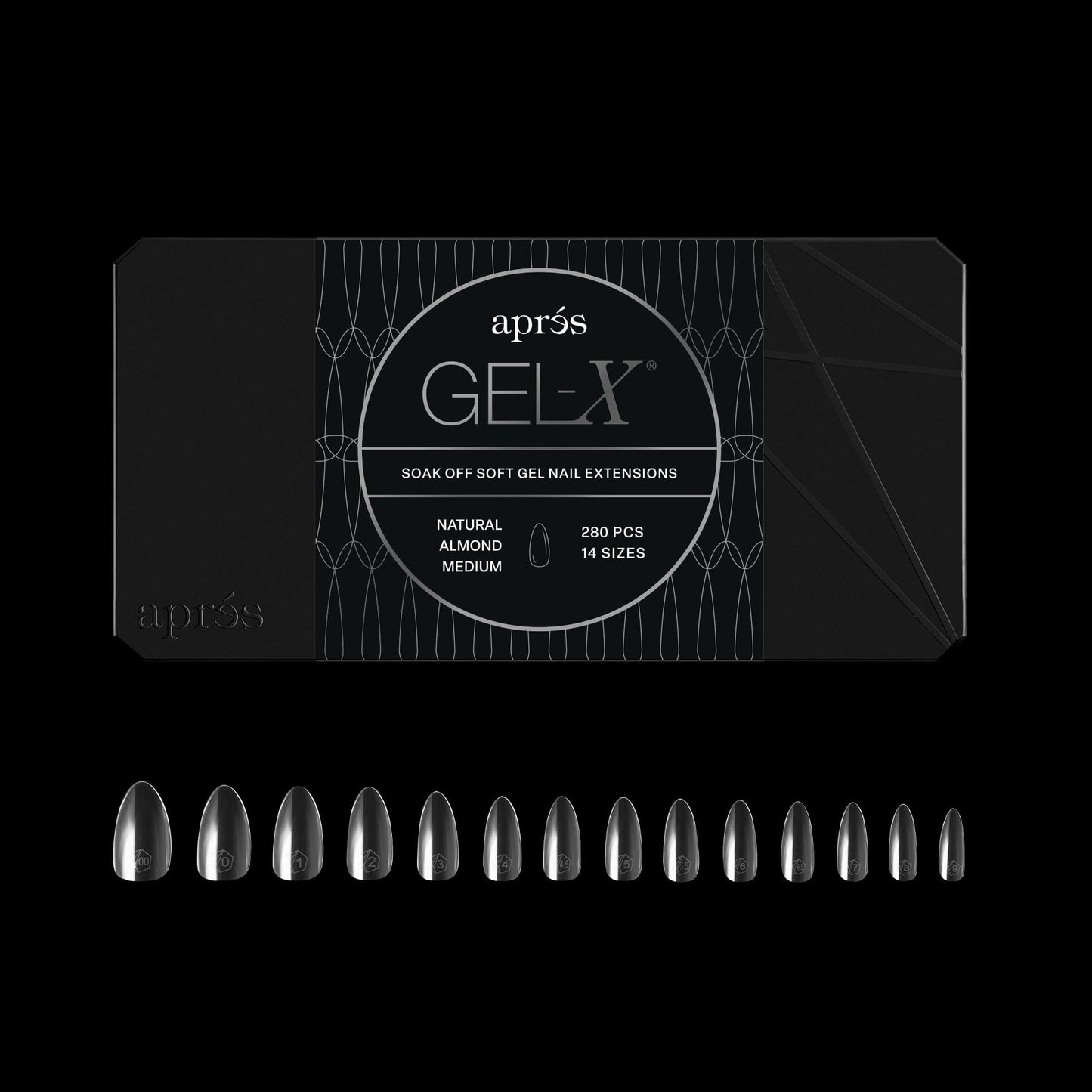Apres Gel-X® Almond Box of Nail Tips | 280 Gel-X Tips, Soft Tips, 14 Sizes 00-9 | Half-sizes Included (Natural Almond Medium, 280 Count) Beauty & Personal Care APRÉS