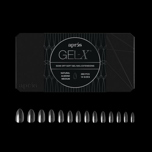 Apres Gel-X® Almond Box of Nail Tips | 280 Gel-X Tips, Soft Tips, 14 Sizes 00-9 | Half-sizes Included (Natural Almond Medium, 280 Count) Beauty & Personal Care APRÉS