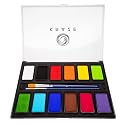 Kraze FX Basic Party Professional Face Paint Palette (12 x 10 gm) - Water Activated, Hypoallergenic, Safe, Non Toxic Body Paint Makeup Cosplay SFX
