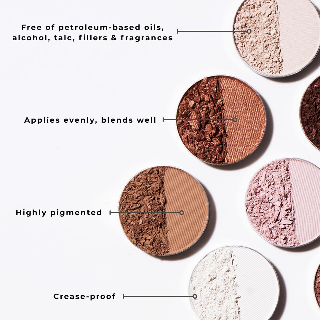 Honeybee Gardens Pressed Powder Eye Shadow Single REFILL, Nirvana, Matte White, Long-Wearing, Creaseproof Mineral Color With Botanicals, NO COMPACT OR