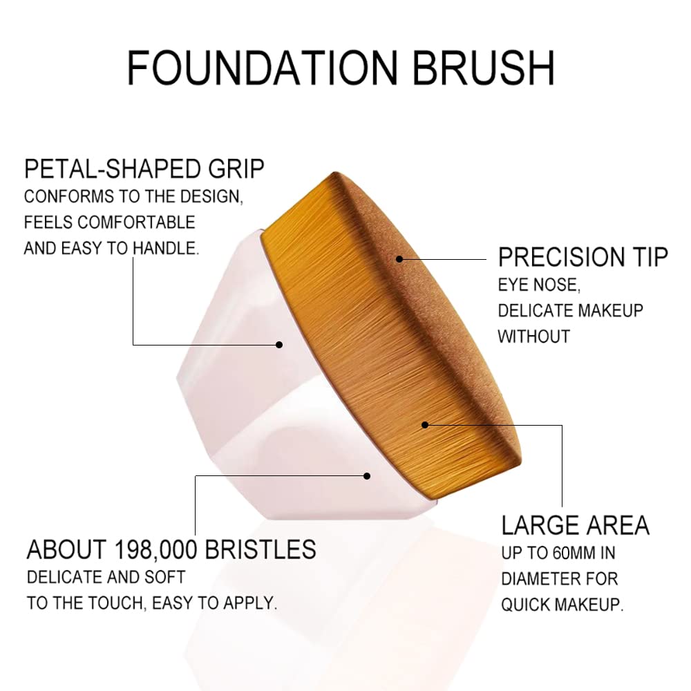 Brochas De Maquillaje, Flat Top Kabuki Hexagon Foundation Brush, Brochas De Maquillaje Con Tapa Plana Magic Brochas Para Base De Maquillaje Makeup