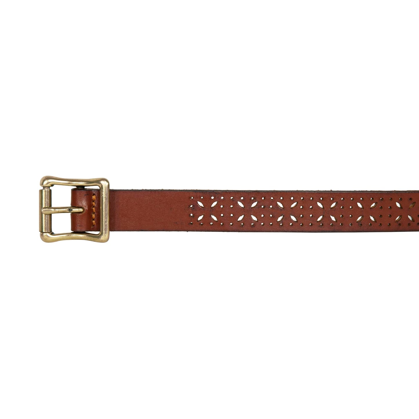 Eddie Bauer Women's Casual Leather Belts with Durable Metal Buckle, Perforated Pattern - Tan, Small