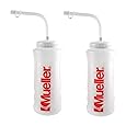 Mueller Quart Bottle w/ Straw, Natural Color w/ Red Letters