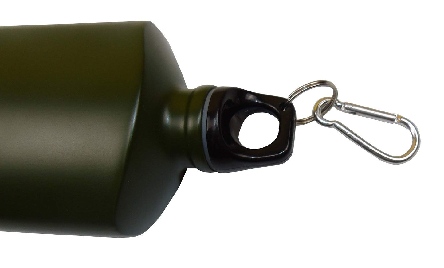 Lazooy Aluminum Flat Military Canteen Water Bottle - for Travel Camping Hiking Outdoor Recreation with Hook Portable BPA Free 18oz Green