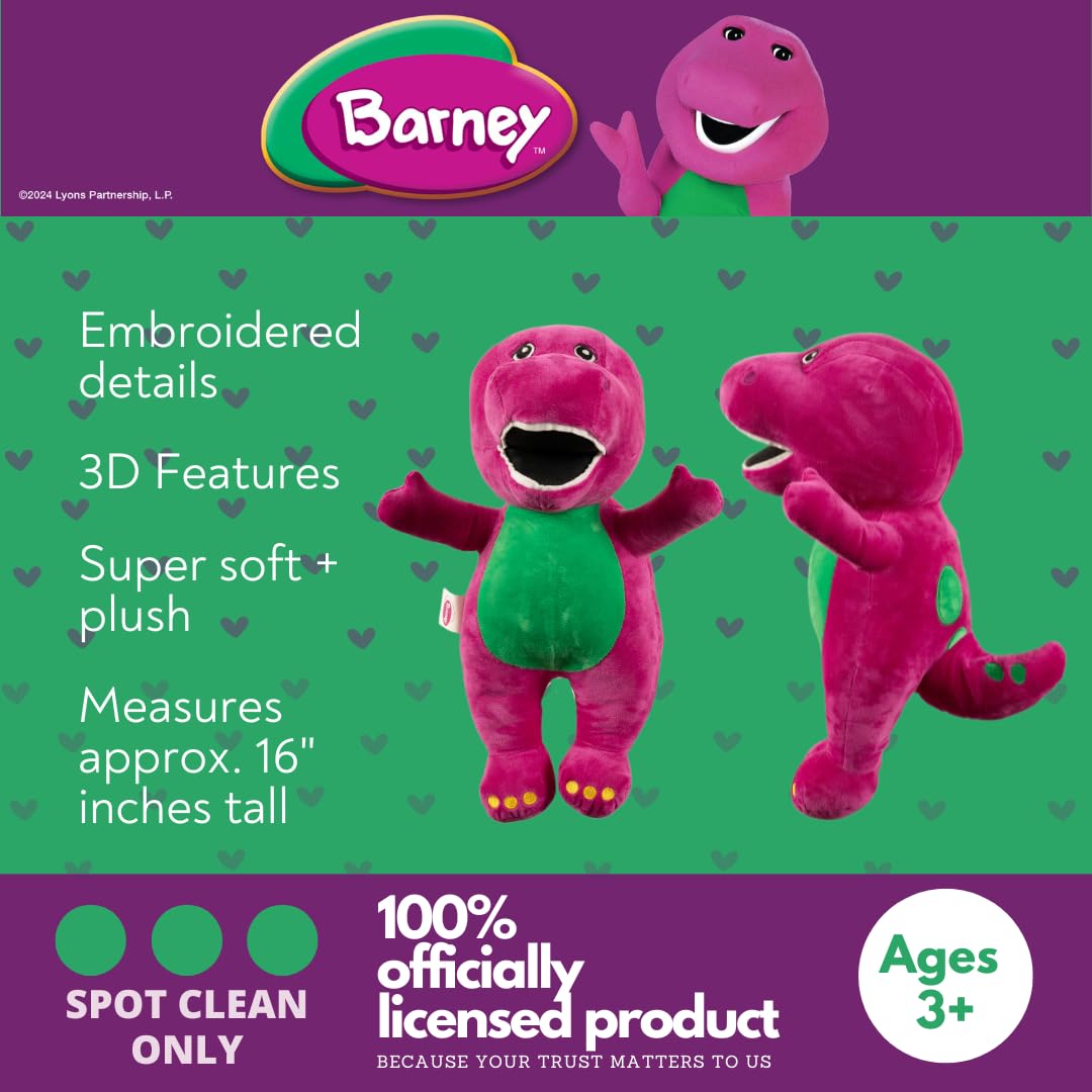 Collectibles Barney Classic Bedding Super Soft Cozy Decorative Pillow, (Officially Licensed Product) By Franco