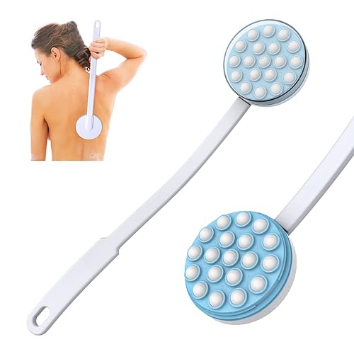 Yiesoum Back Lotion Applicator and Massager by Body Long Handheld self-Handhled Easy Reach for Sunscreen, Cream, Shower Gel on Back, Legs and Feet