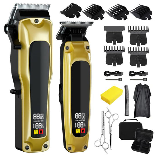 Professional Hair Clippers for Men Cordless Trimmers Kit with LED Display, 3 Gears, 7 Guide Combs Electric Beard Trimmer for Kid Beards Haircut Beauty and Personal Care QDKVTNDJZ