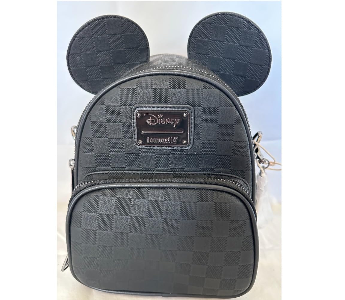 Loungefly Mickey Mouse Checkered Texture Convertible Mini Backpack & Crossbody Bag
