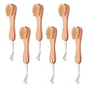 6 Pcs Face Exfoliator Brush Dry Brush Natural Bristles Wooden Face Cleaning Brush, Facial Cleansing Brush Face Wash Scrub Exfoliator Brush for Face