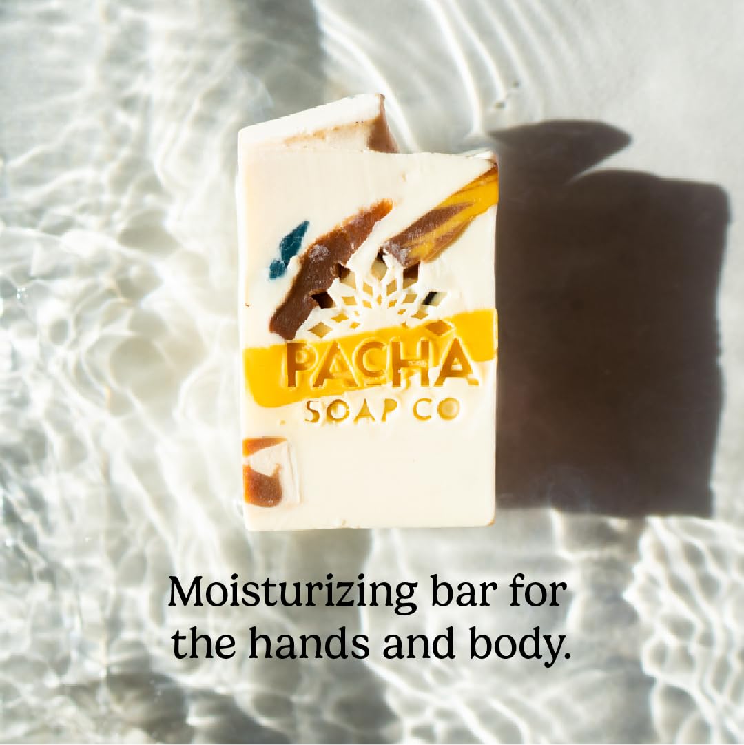 Pacha Soap Co. Pachafetti Bar Soap, Lemongrass & Peppermint Scent - Handcrafted Soap, Hydrating & Moisturizing, Artisanal Face Wash, Hand Cleanser