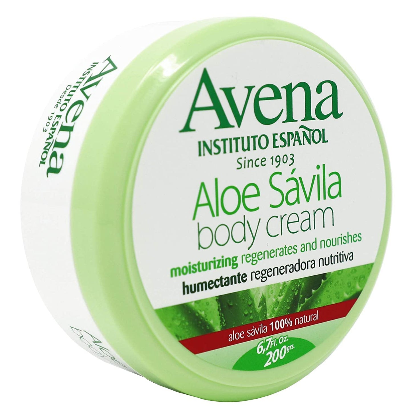 Avena Instituto Espanol Aloe Savila Body Cream, Moisturizing, Regenerates and Nourishes, 2-pack Of 6.7 FL Oz each, 2 Jars