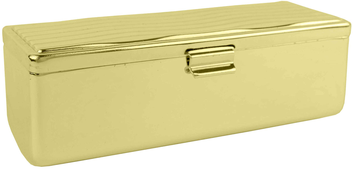 Stephanie Imports Set of 2 Rectangular Vintage Lipstick Cases With Glass Mirror (Gold Wave)