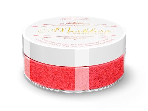 MARBLERS Fine Synthetic Mica Powder [Bubbly Pink] 0.11oz (3g) | Highly Pigmented | Non-Toxic, Vegan, Cruelty-Free | Lip Gloss, Lipstick, Bath Bomb