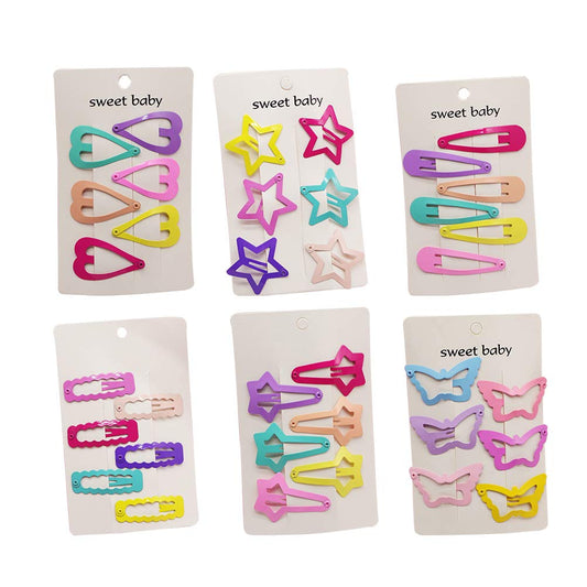 FRCOLOR 36pcs Snap Hair Clips for Girls Colorful Toddler Barrettes Cute Start Butterfly Metal Pins Candy Color Hair Accessories for Women