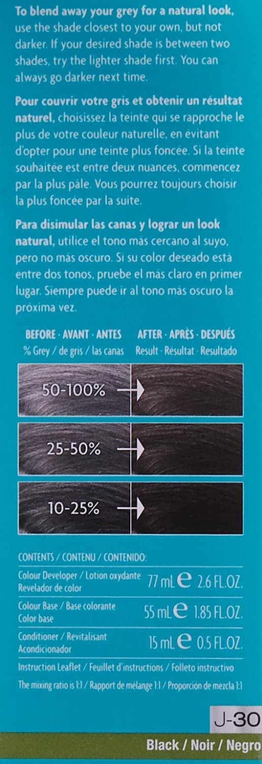 Just 5 Women's Hair Color, Black, J-30 (6 Pack)